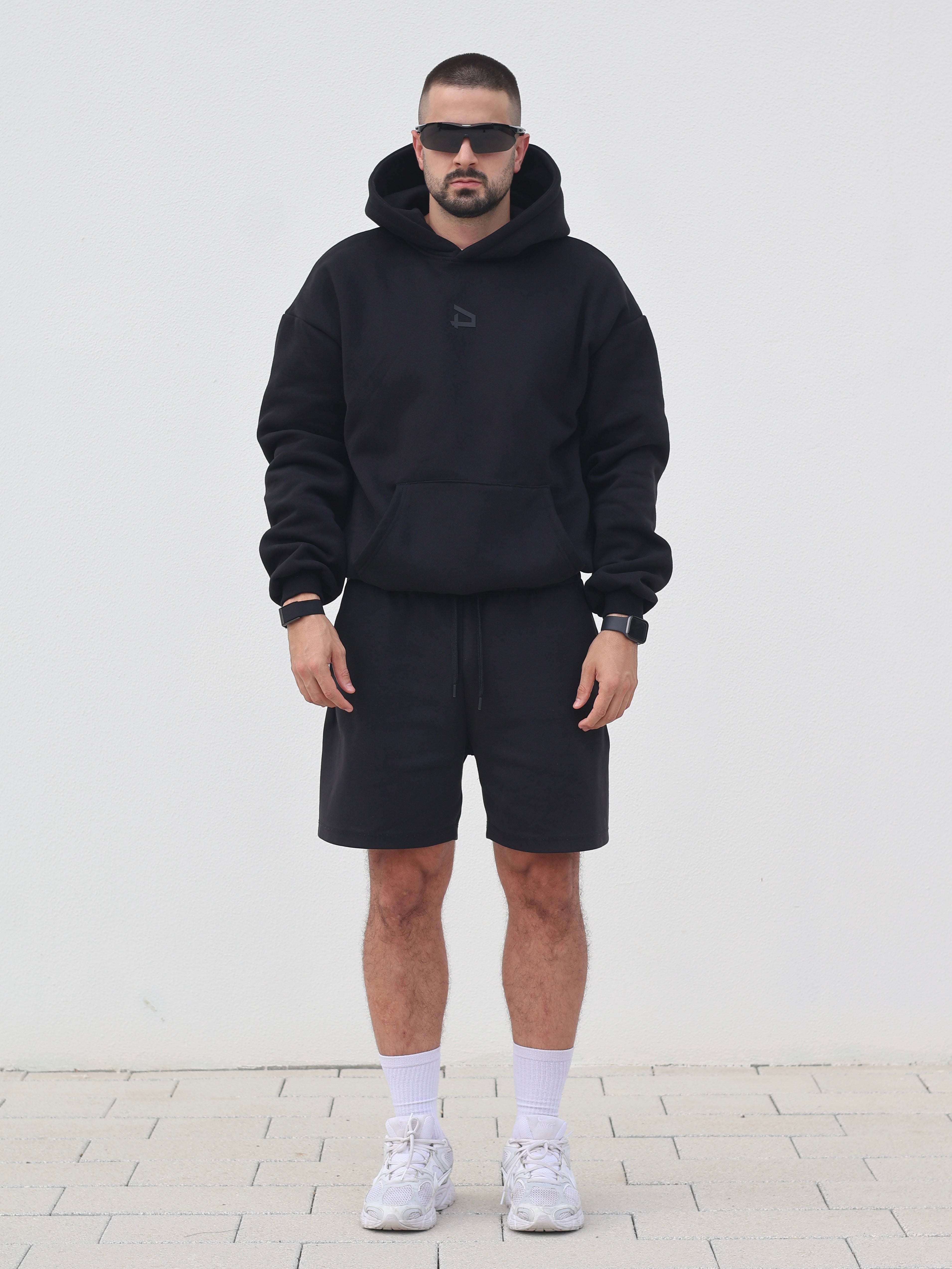 Logo Oversized Hoodie - Black